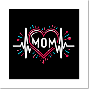 Chic heart-themed Mom Posters and Art